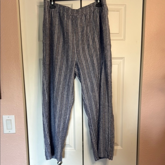 Linda Anderson linen blend striped travel pants Size XL - Picture 1 of 7
